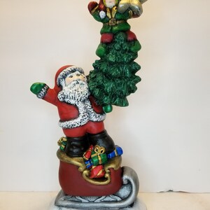 Santa Sleigh Stack-handpainted ceramic