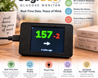 SugrBee Glucose Monitor Display | Dexcom Libre Nightscout | 2.8" Touchscreen Display
