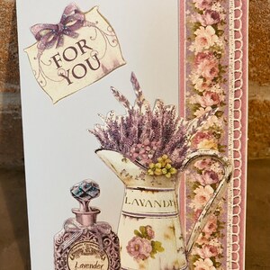Carte postale double style Provençal, fait mains de 10x15cm