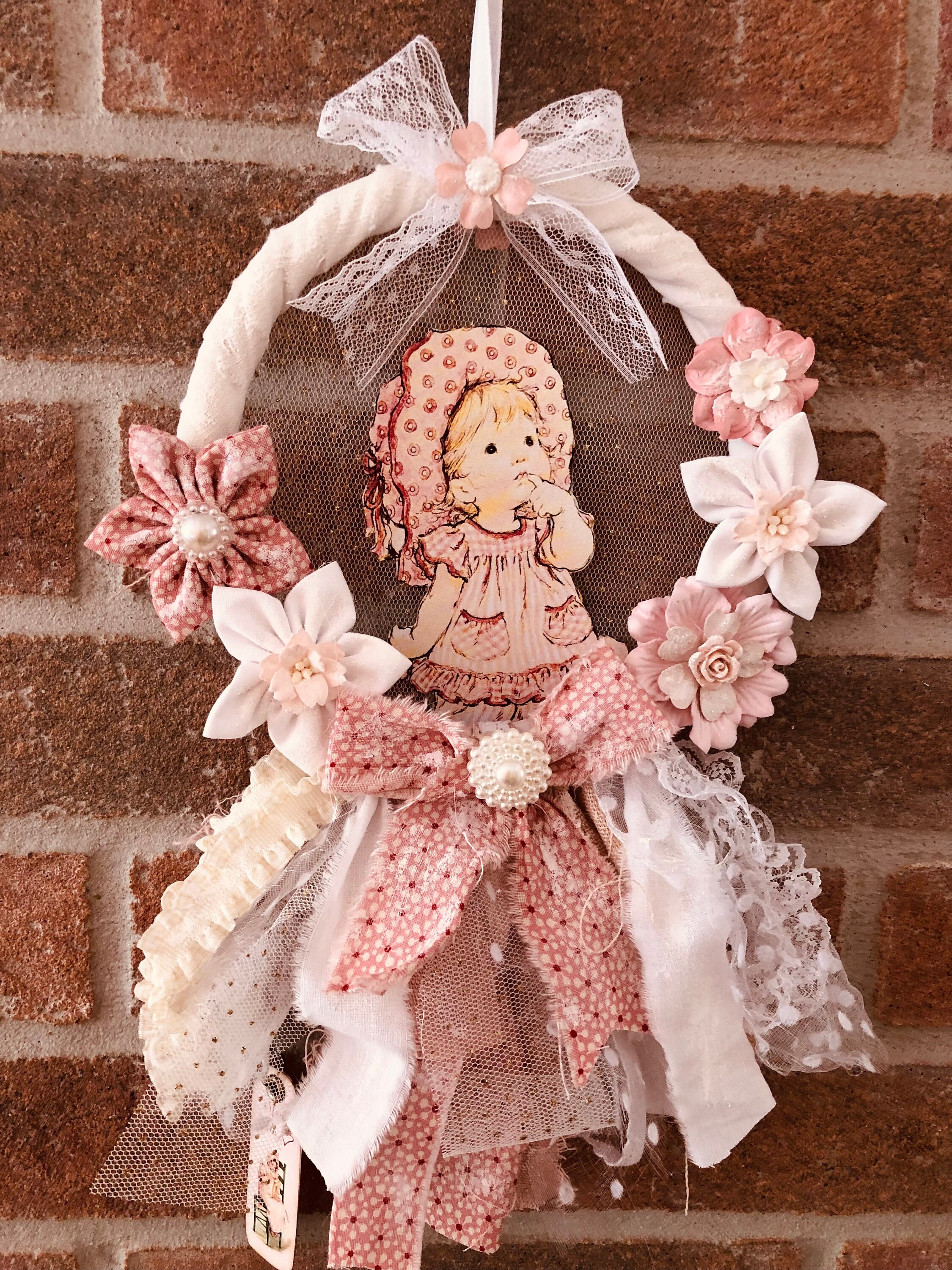 Couronne Décorative Style Romantique, Petite Fille, Fait Mains de 19x29 cm