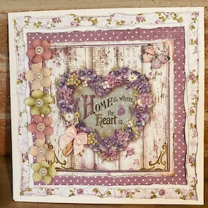 Carte postale double style Provençal romantique,fait mains de 20x20cm