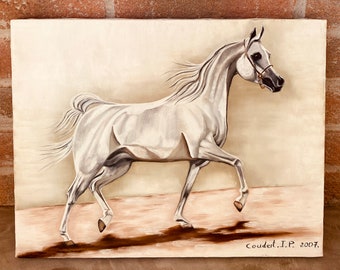 Oil painting on canvas "Thoroughbred Arab" 35x27cm