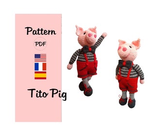 CROCHET PATTERN pig, amigurumi pig pattern, crochet pig pattern, crochet pig tutorial, crochet amigurumi pig, pig pattern, crochet pig
