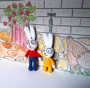 Peluche Lapin Simon Gaspard BARRADO - 32 Cm, Personnage Officiel, Douce Et Sûre Pour Les Tout-petits