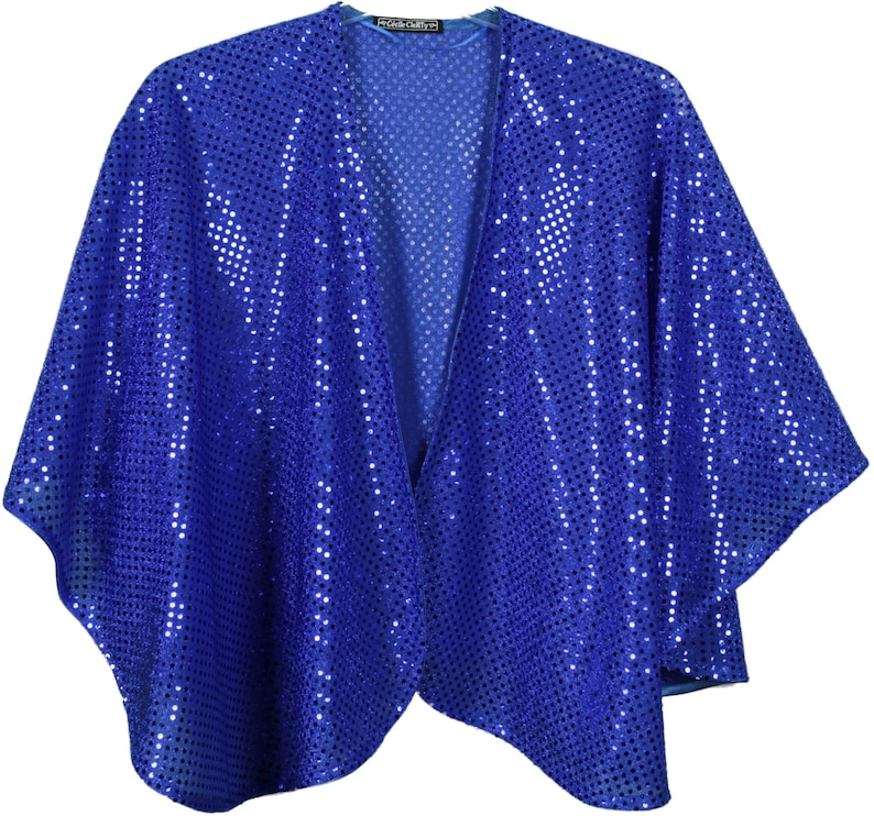 bridal shawl new year/'s eve shawl christmas eve shawl golden sequins capelet Royal blue sequins shawl an gift of the matching clutch