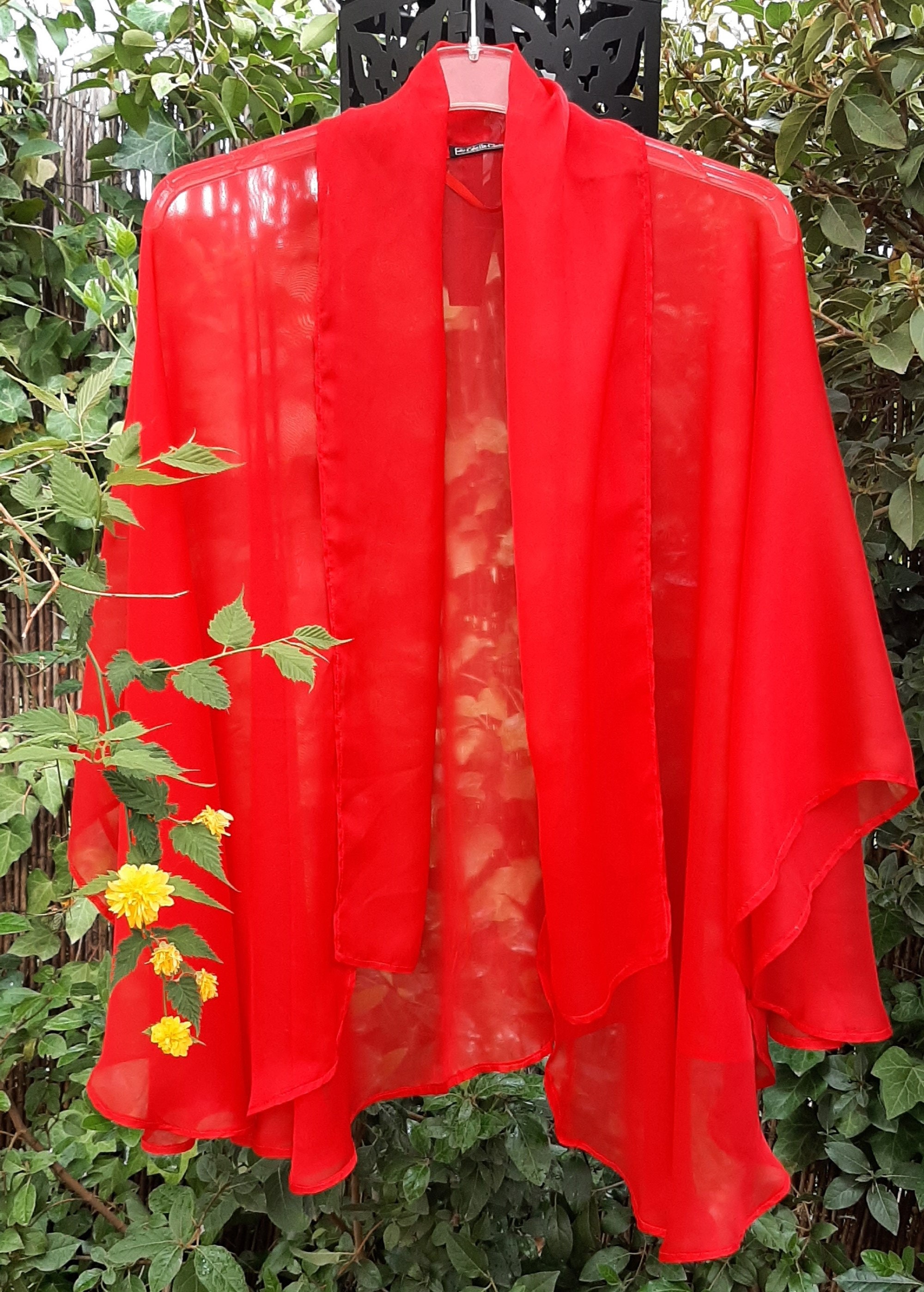 Red silk shawl evening shawl silk capelet wedding silk Etsy