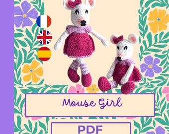 Crochet Mouse Girl Pattern: Amigurumi Doll with Dress (PDF Pattern)