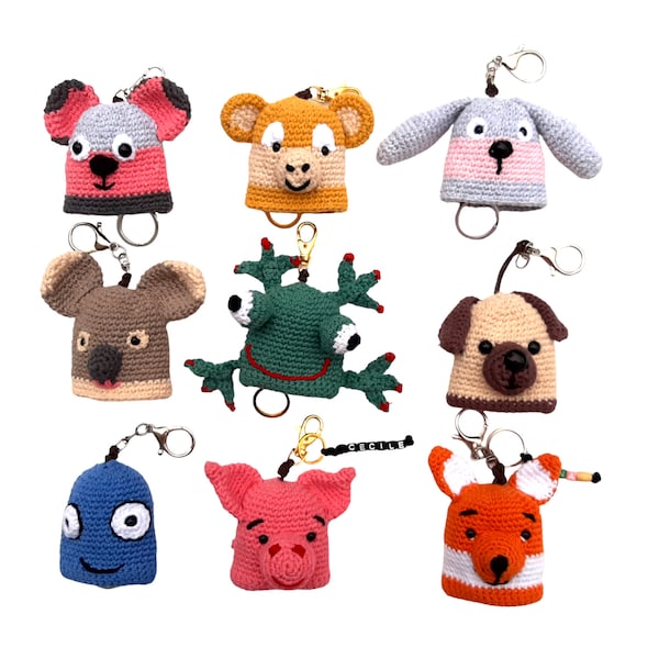 Souris Porte-clés, Porte-clés singe, Porte-clés Lapin, Koala Porte-clés, Porte-clés grenouille, Chien Porte-clés, Porte-clés Robot