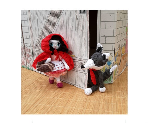 Mu eca crochet Caperucita Roja Caperucita Roja con el lobo