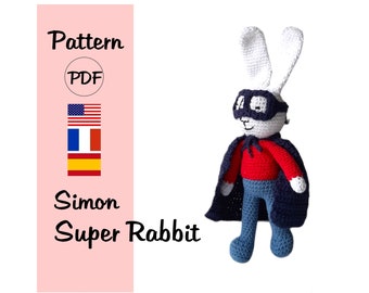 Crochet pattern Simon super rabbit, Simon super rabbit pattern, crochet pattern super rabbit, Simon super rabbit, crochet pattern Simon