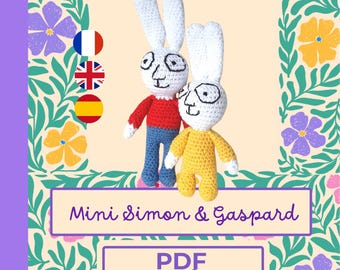 Crochet Pattern: Simon and Gaspard Mini Rabbits Amigurumi (PDF Pattern)