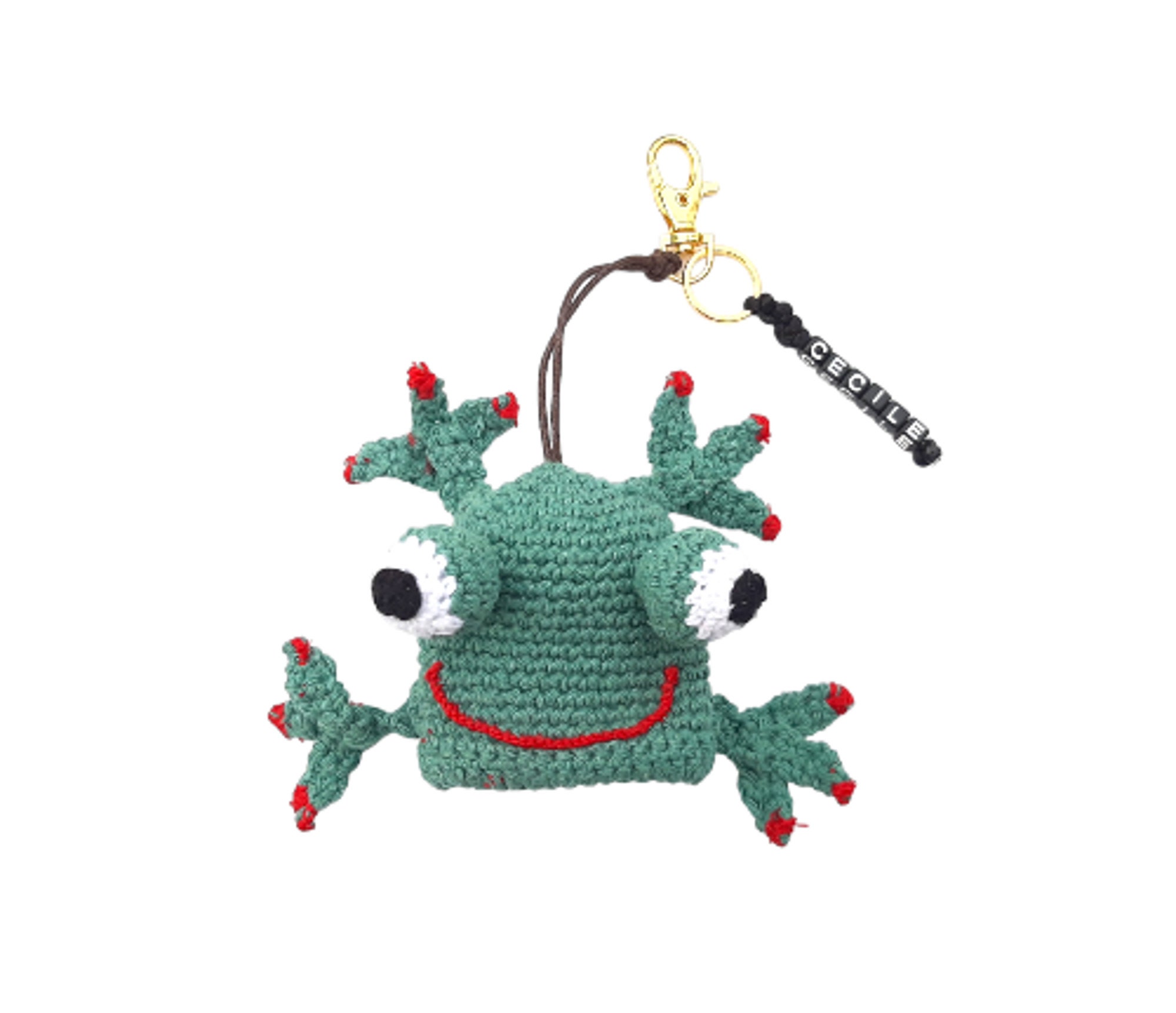 Hanging frog keychain for bag pack, Frog amigurumi key ring holder, Keychain crochet Frog gift for funny people, Personalized keychain frog