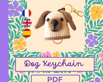 Crochet Dog Keychain Pattern: Amigurumi Key Ring (PDF)