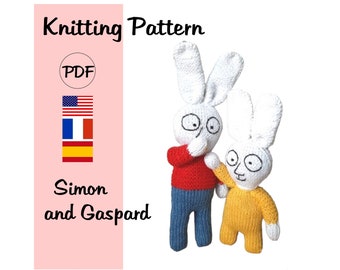 KNITTING PATTERN Simon the rabbit, knitt pattern Simon, knitting PDF Simon, pattern Simon rabbit, Simon knitting, knitting Simon the rabbit