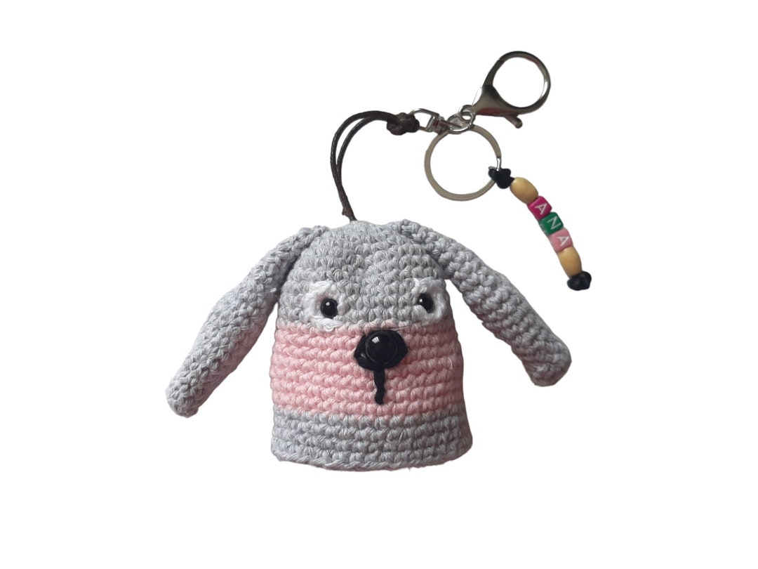 Rabbit Crochet Key Ring for Gift, Keychain Holder Crochet Rabbit