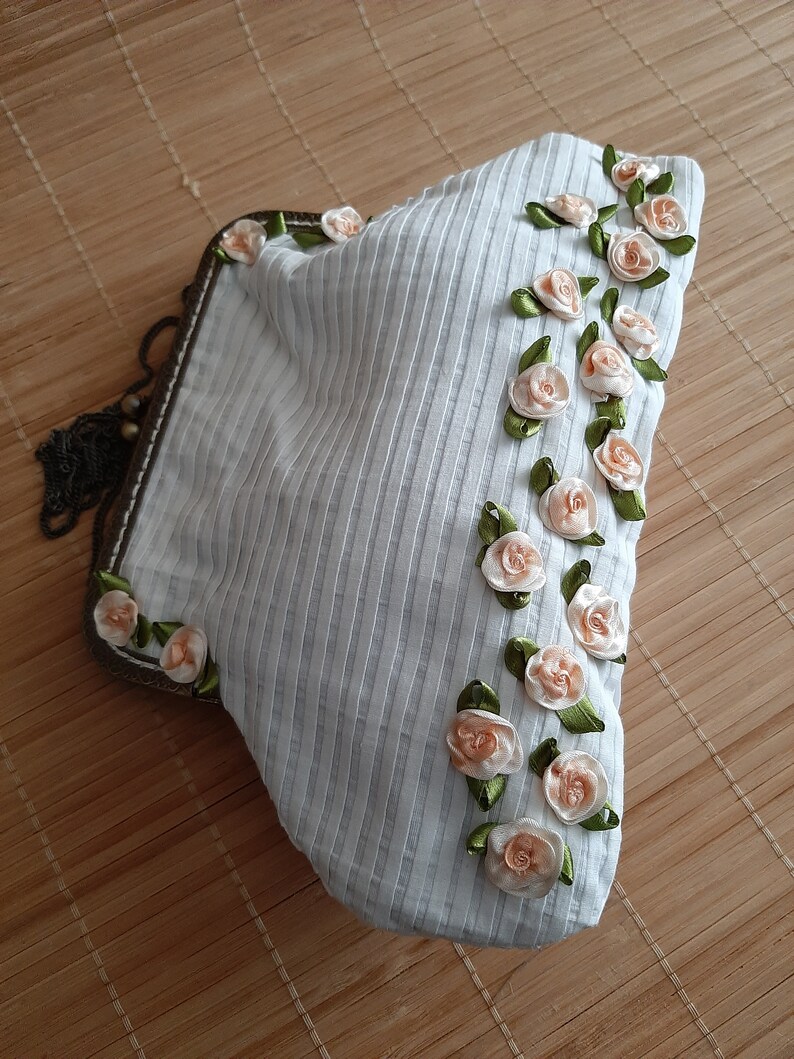 mother gift white bag bridal bag vintage white batiste bag wedding bag ibiza party woman gift Old batiste evening bag mother day