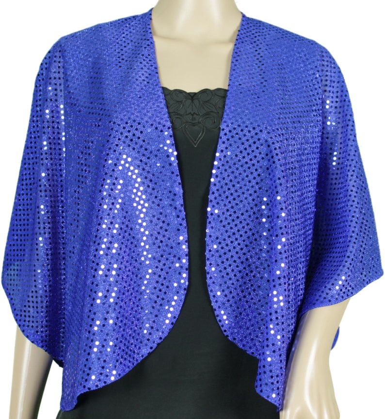 bridal shawl new year/'s eve shawl christmas eve shawl golden sequins capelet Royal blue sequins shawl an gift of the matching clutch