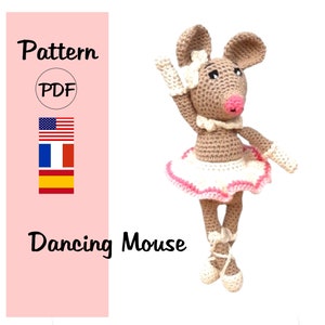 Pattern crochet mouse dancer, mouse dancer pattern, crochet mouse dancer, crochet PDF mouse, PDF crochet dancer, crochet mouse pattern