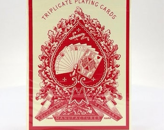 Triplicate Dragon Playing Cards Red