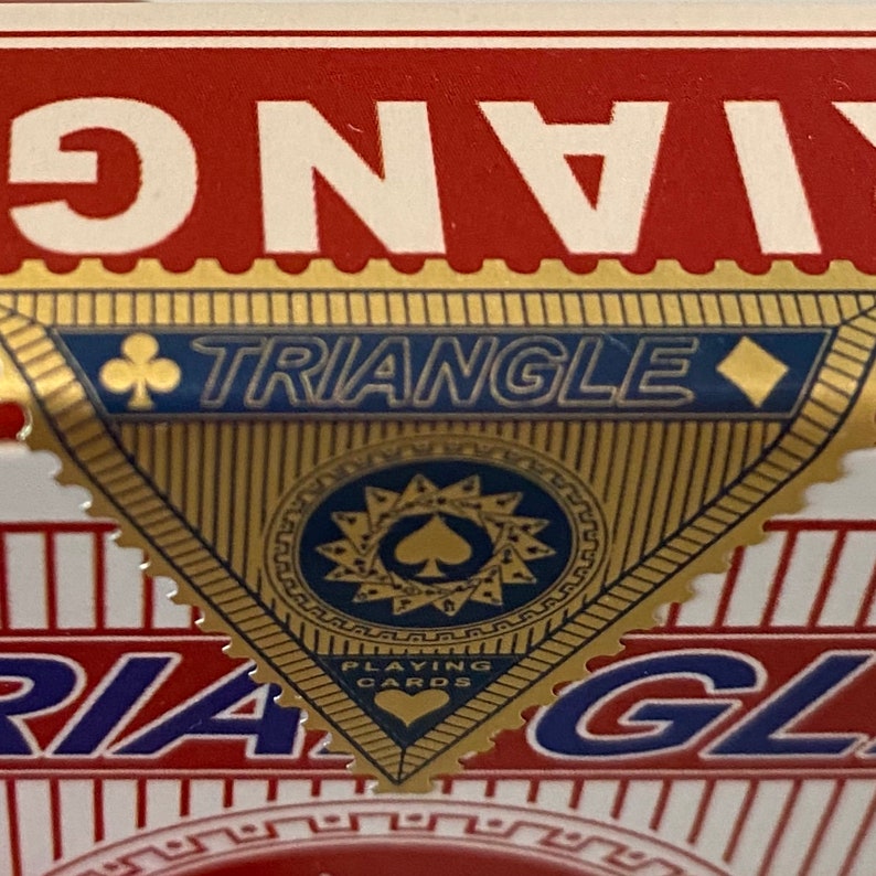 Triangle Playing Cards Red Etsy