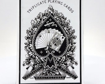 Restauración de naipes originales Andrew Dougherty n.° 18, edición limitada, con triple dragón rojo, de 1876