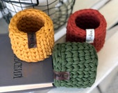 Crochet basket Handmade Crochet Love Heart T-Shirt Yarn Basket Storage Basket Pot Plant Cover Multi Purpose Storage Shelf Basket Mini basket