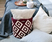 Crochet basket knitted basket storage basket nursery decor nursery storage bathroom storage basket of rhombuses big crochet basket
