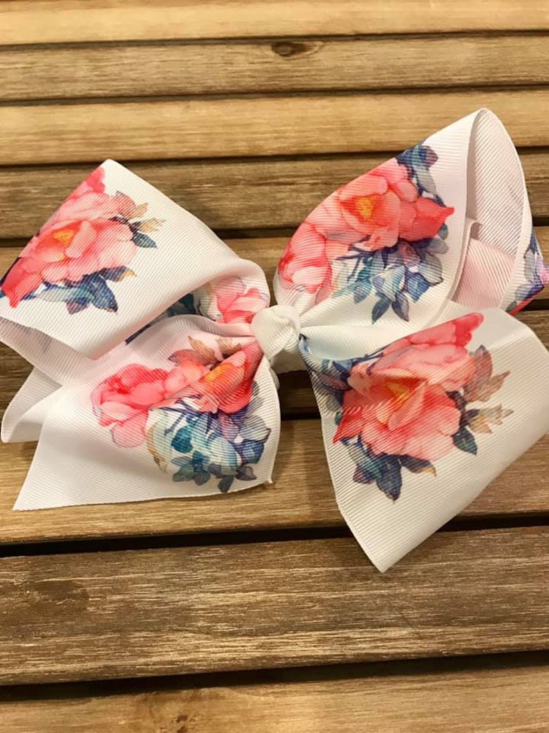 Beautiful Floral Hair Bow with Clip