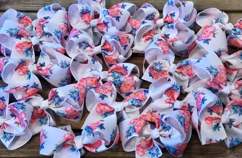 Beautiful Floral Hair Bow with Clip