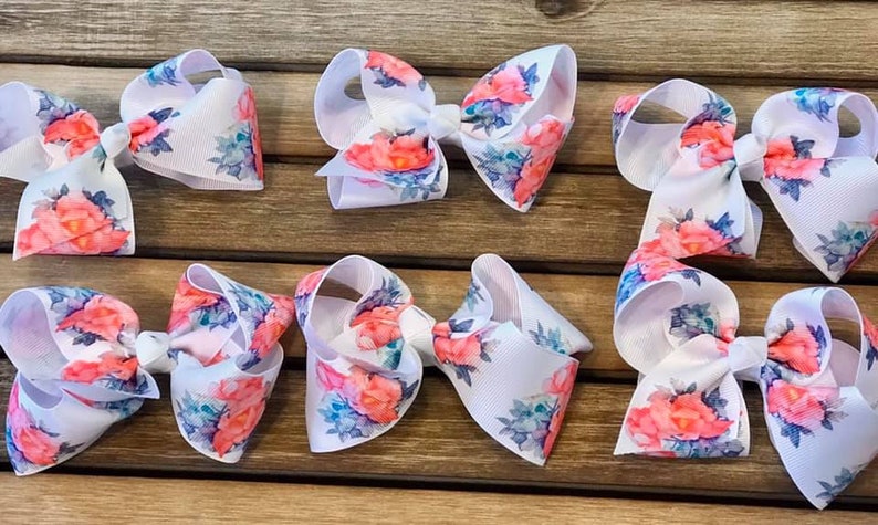Beautiful Floral Hair Bow with Clip