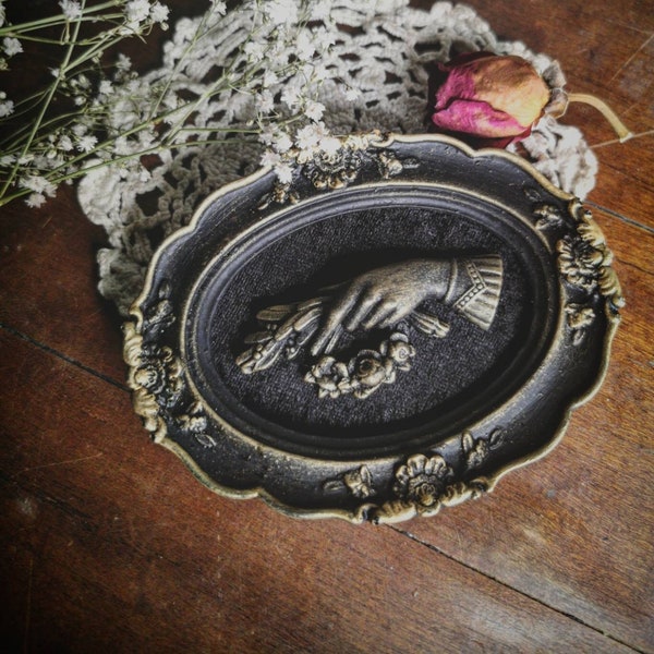 Victorian mourning hand flower home decor