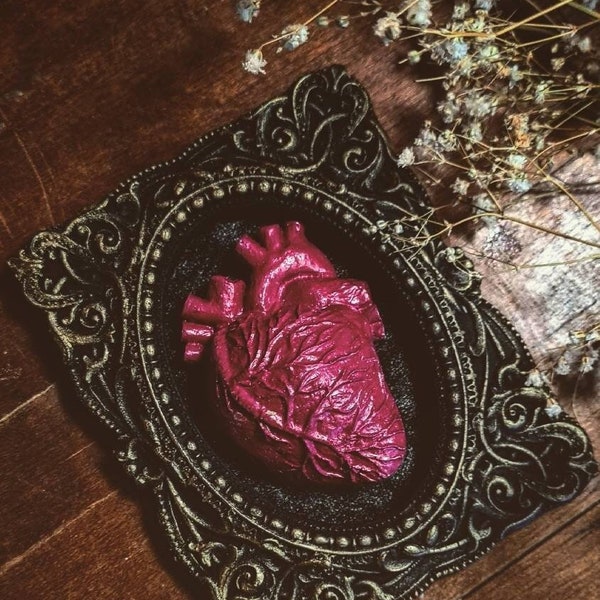 Anatomical heart custom frame gothic home decor