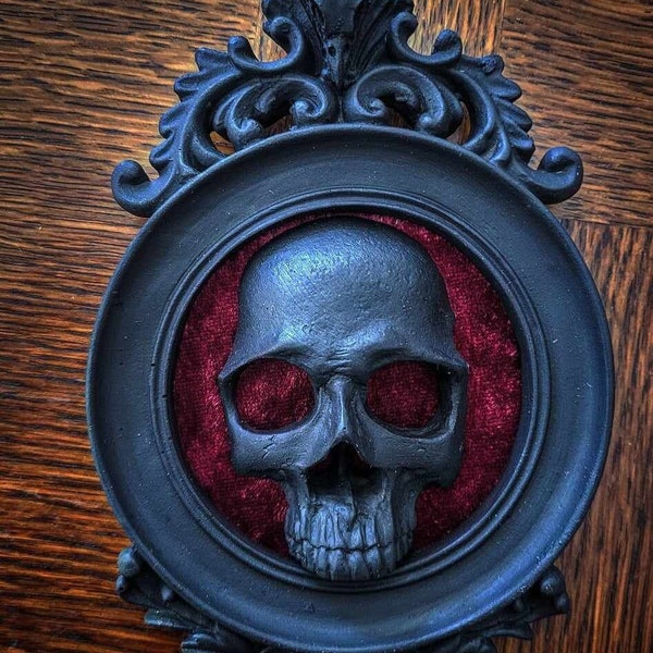 gothic home decor frame skull wall art