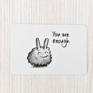 Erhebende Erinnerungskarte für Geldbörse "You Are Enough" Positive Affirmation, Be Yourself, Achtsamkeit