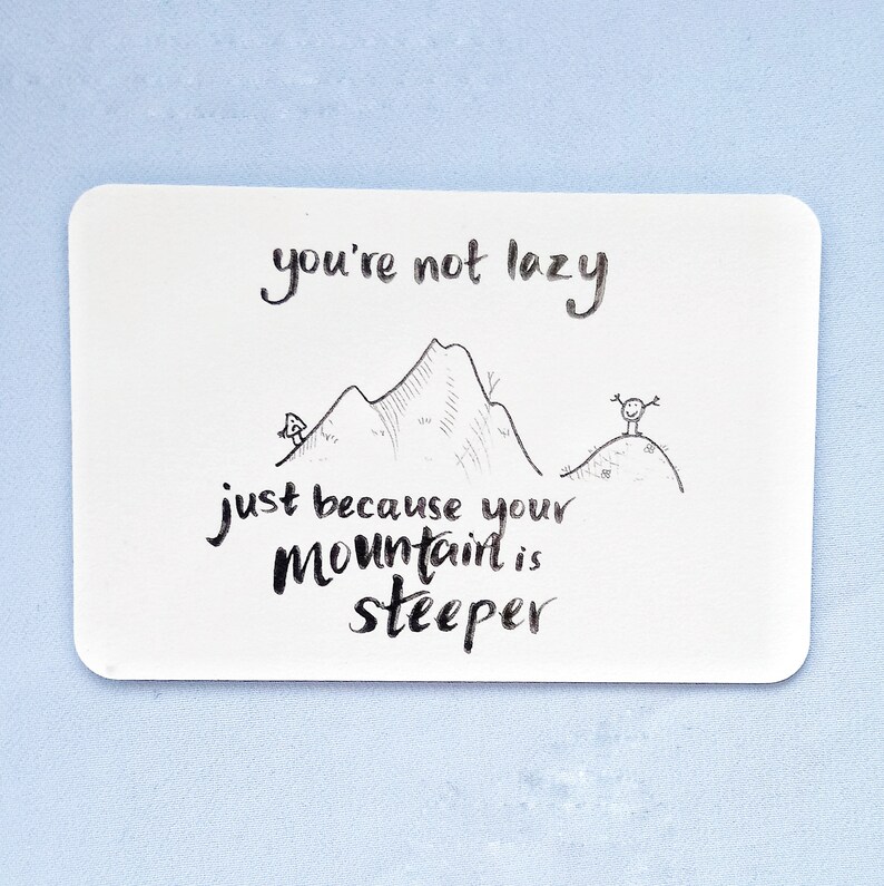 Depression Bereavement Mental Health Card for Wallet Steeper Mountain Gift for Chronic Illness