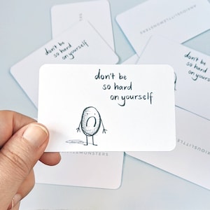 Mental Health Gift "Don't Be So Hard On Yourself" Self Kindness Wallet Card