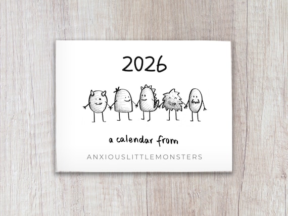 2026 Self Care Wall Calendar of Gentle Reminders for Mental Health, Self Care, Anxiety, Encouragement