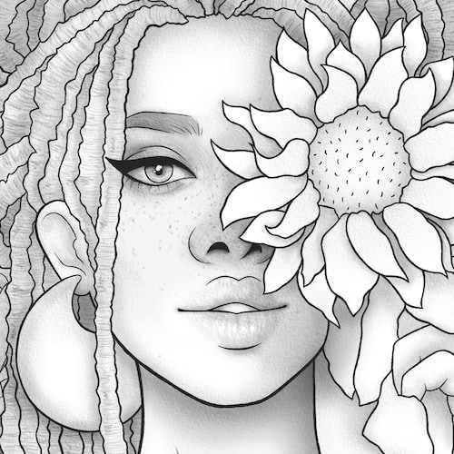 Art & Collectibles Digital African American coloring page For kids and ...