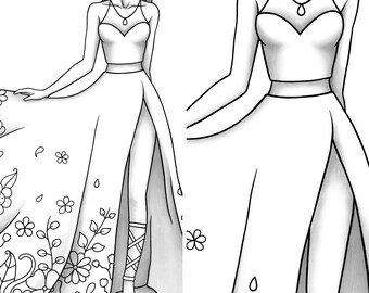  48 Dress Coloring Pages To Print  Free