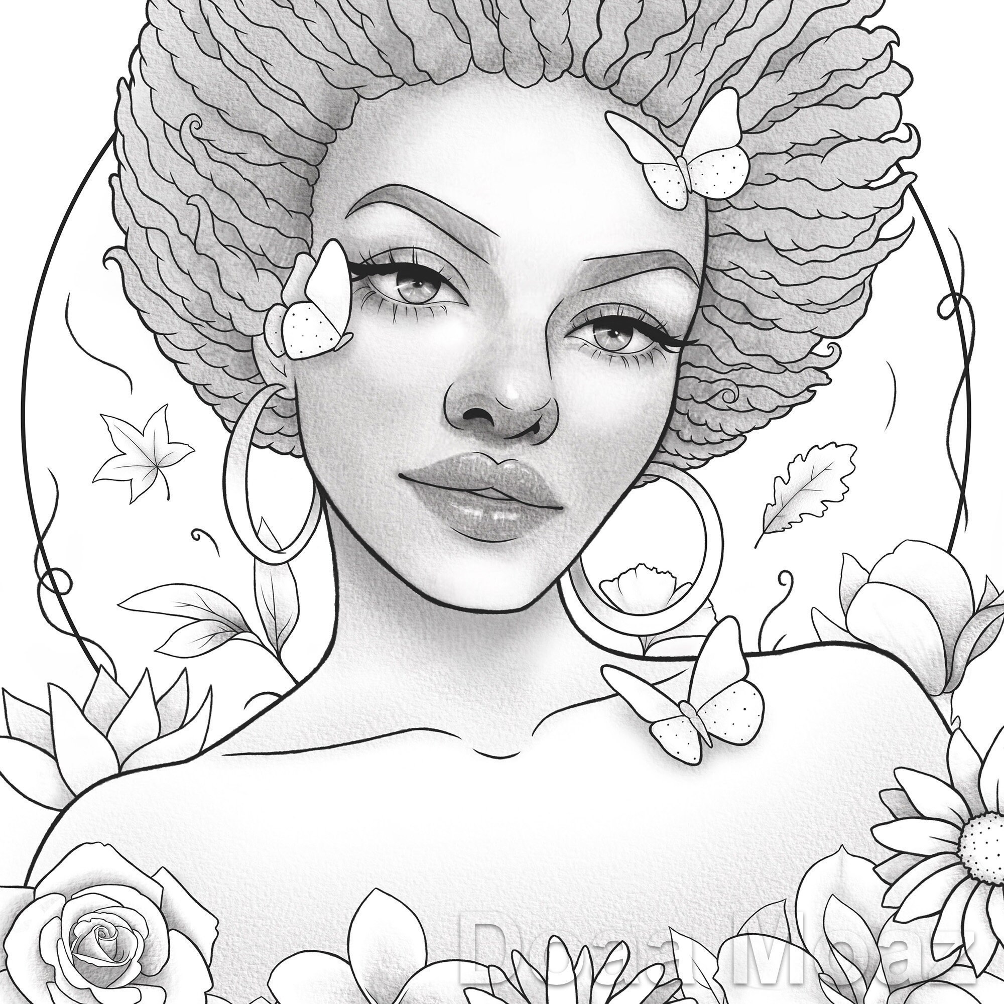 Freedom Coloring Page Black Woman Coloring Page Printable Detailed 