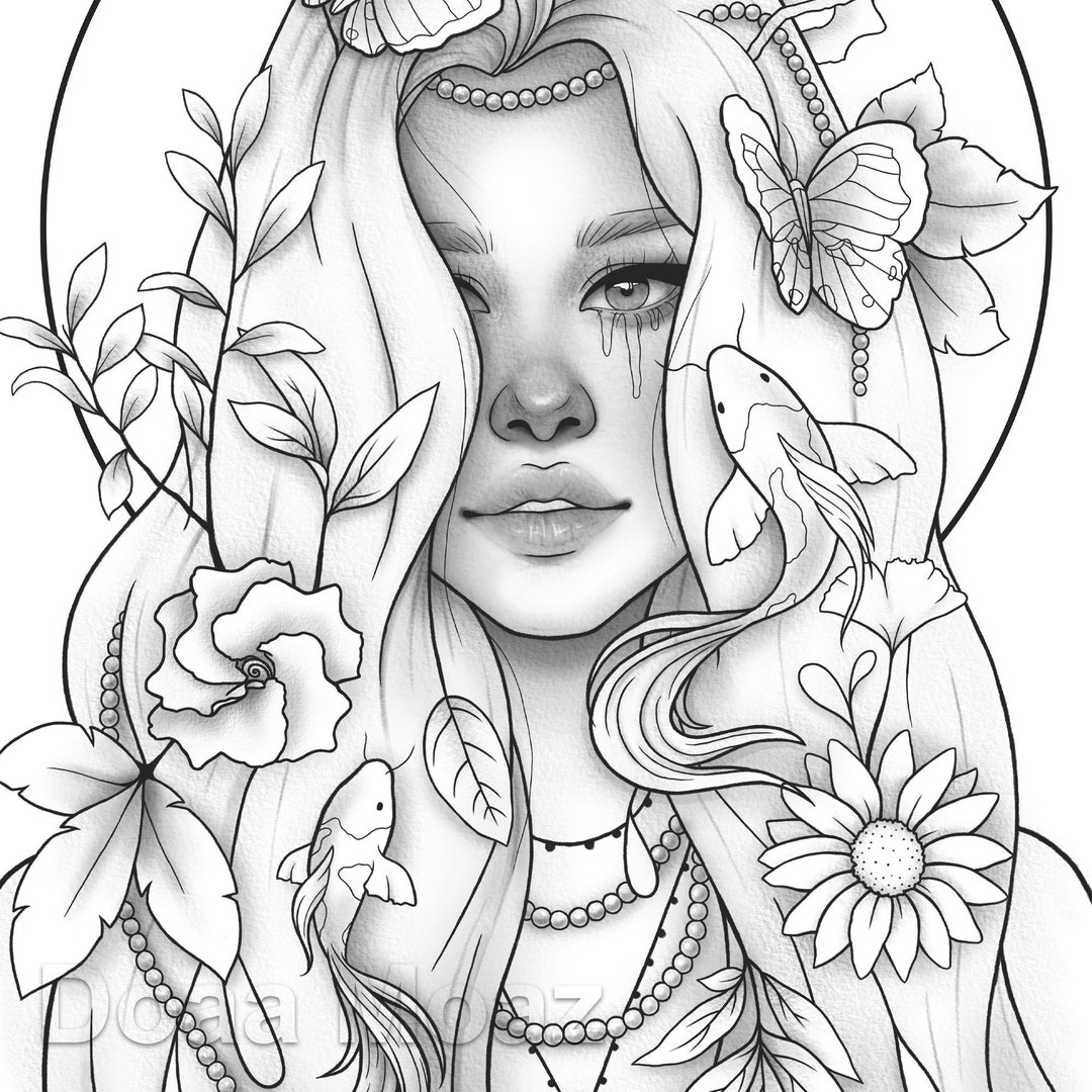 Adult Coloring Page Fantasy Girl - Il 1080xN.2797199619 Lozm 