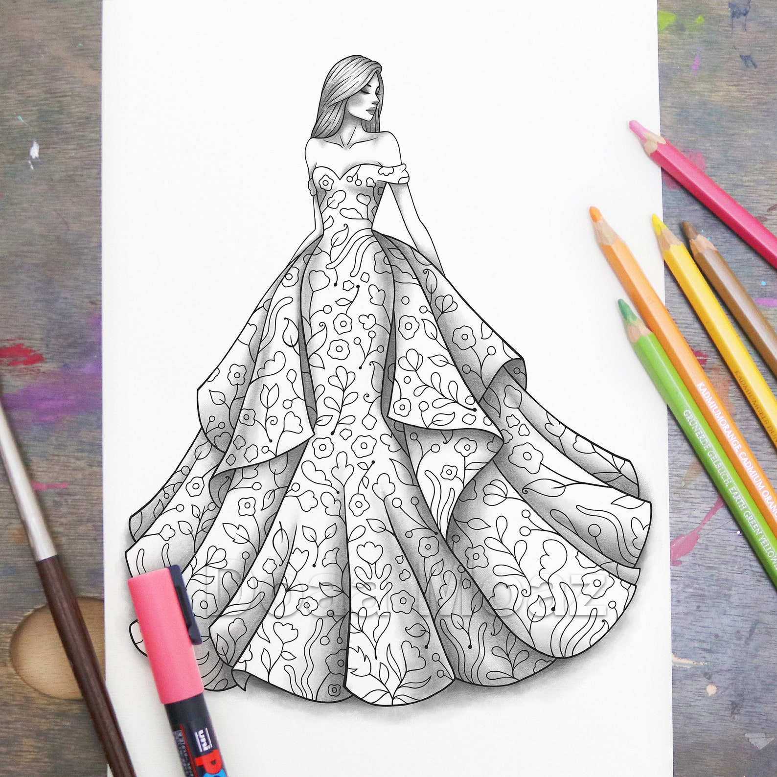 Adult Coloring Page Fashion and - Il 1588xN.2388147027 F89q
