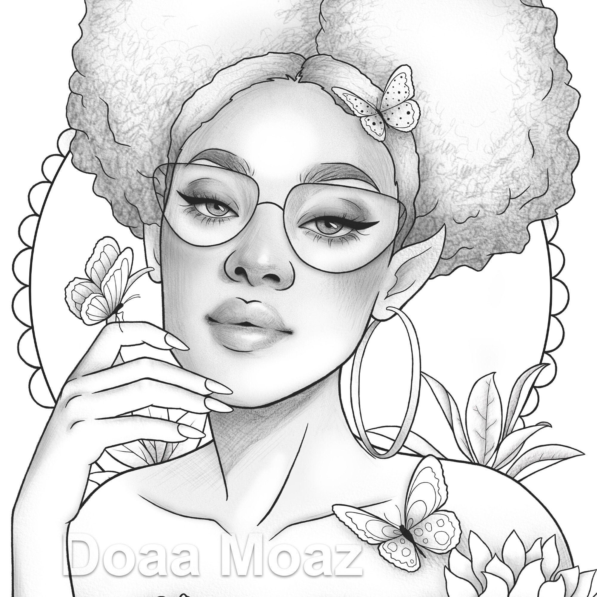Printable Coloring Page Girl Portrait And Clothes Colouring 