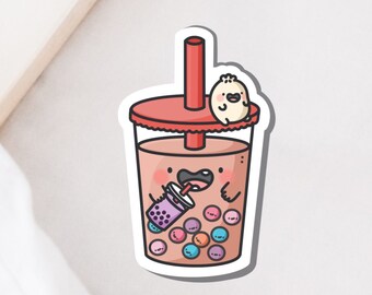 Decal Planner Sticker Vinyl Gifts Under 5 Tumbler Sticker Bubble Tea Laptop Sticker