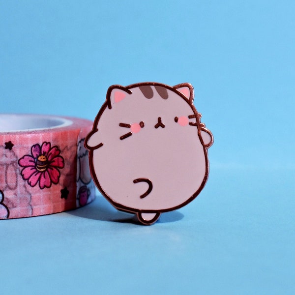 Cute Kitty Enamel Pin | Kawaii Cat Pin | Animals | Rose Gold Kitty | Hard Enamel Pin | Lapel Pin