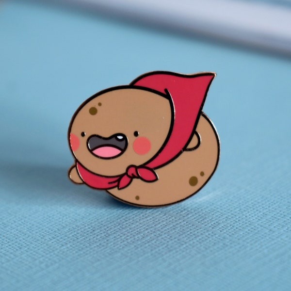 Süßer Kartoffel Emaille Pin | Kawaii Food Pin | Feinschmecker | Roségold Kartoffel | Harte Emaille Pin | Anstecknadel