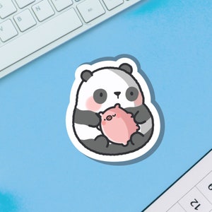 Cute Panda Vinyl Sticker | Kawaii panda bear Stickers | Cute Vinyl Sticker, planner stickers, laptop sticker decal