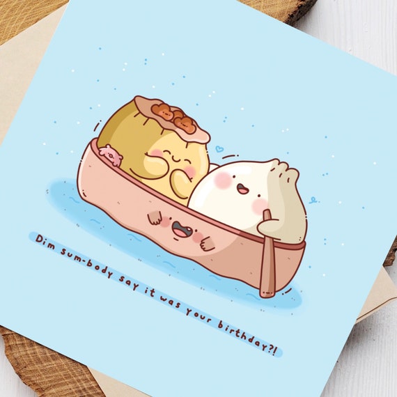 Carte Danniversaire Dim Sum Mignonne Boulettes Kawaii Etsy France