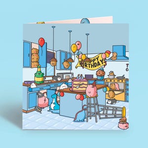 de cuisine d'anniversaire | Jolie carte, cartes d'amitié pour elle, pour lui | Carte amusante pour petit ami et petite amie, mari, femme, famille