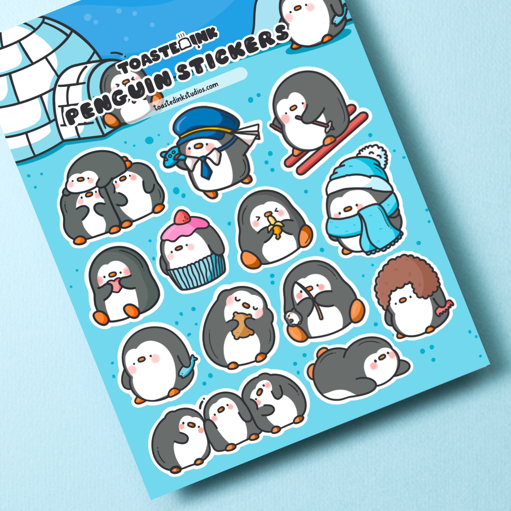 Penguin Sticker Sheet - Cute Penguin Stickers - Kawaii Animal Stickers ...